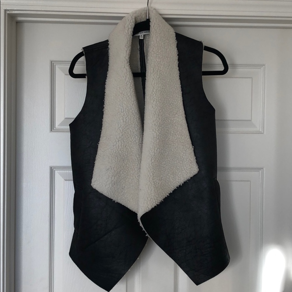 Black sheer long lined vest